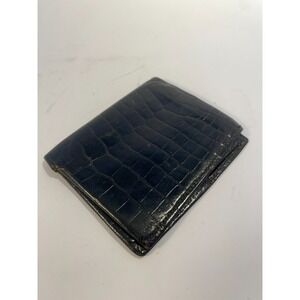 Vintage New Lord Buxton Thinfold Wallet Brown Alligator Grain Cowhide